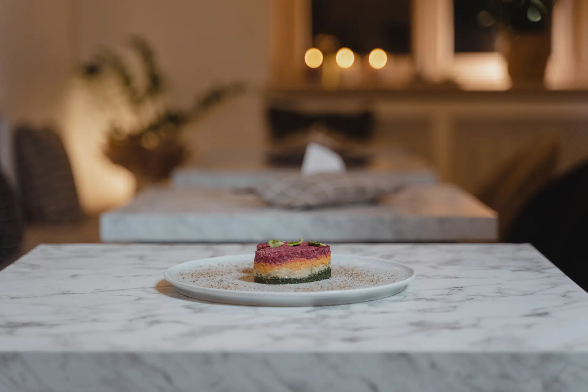 Feines Dessert in ruhiger Atmosphäre